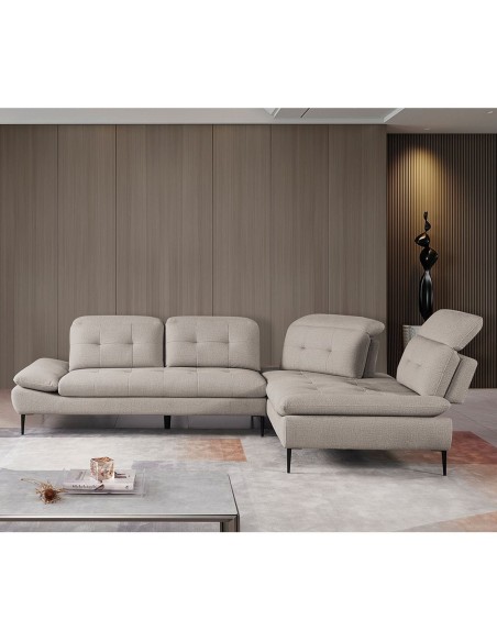 SELBY Right Facing Corner Sofa Fabric Beige
