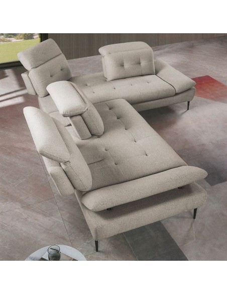 SELBY Right Facing Corner Sofa Fabric Beige