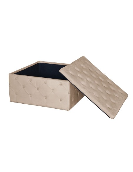 TIBOR Σκαμπό Αποθηκευτικό, Ύφασμα Velure Απόχρωση Cappuccino