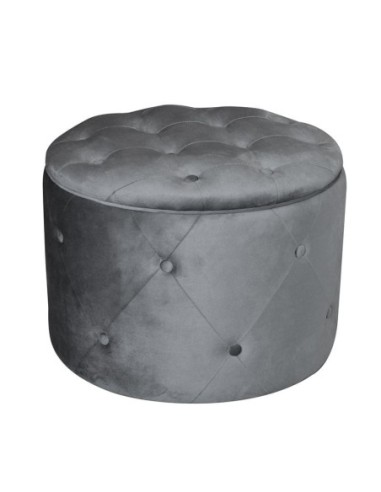 TRAVIS Storage Stool Velure Grey Fabric
