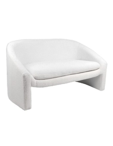 BONO 2-Seater Sofa Teddy White Fabric