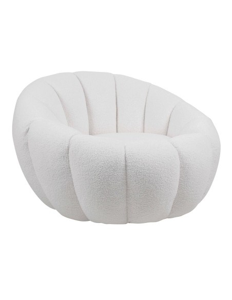 BEVERLY Πολυθρόνα - Σαλονιού - Καθιστικού, Teddy Ύφασμα Άσπρο