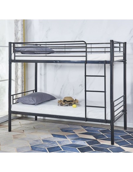 TIVOLI Κρεβάτι Κουκέτα Μέταλλο Βαφή Μαύρο