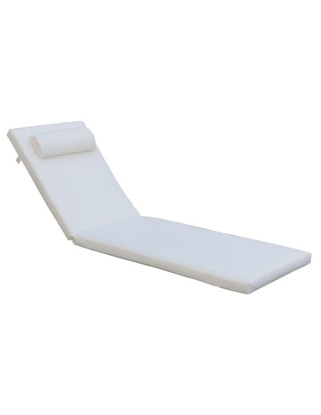 SUNLOUNGER Μαξιλάρι Ξαπλώστρας με Προσκέφαλο, Ύφασμα Water Repellent Εκρού, Φερμουάρ