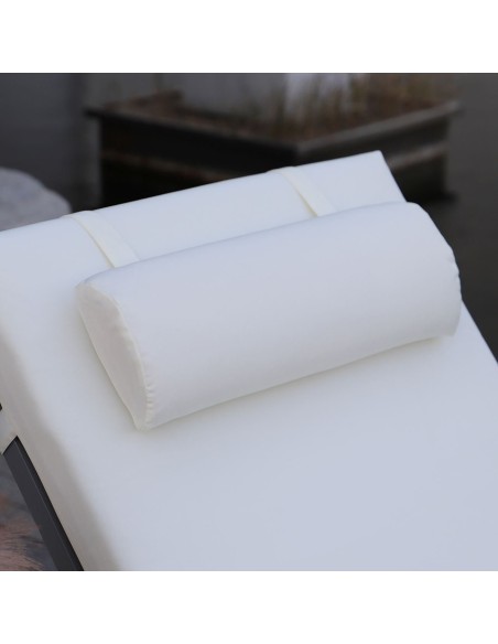 SUNLOUNGER Μαξιλάρι Ξαπλώστρας με Προσκέφαλο, Ύφασμα Water Repellent Εκρού, Φερμουάρ