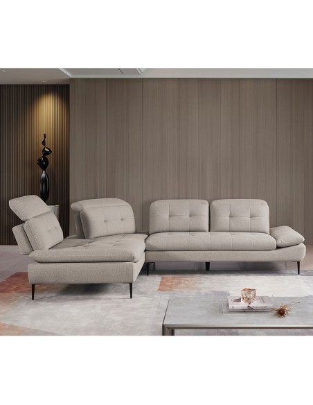 SELBY Left Facing Corner Sofa Fabric Beige