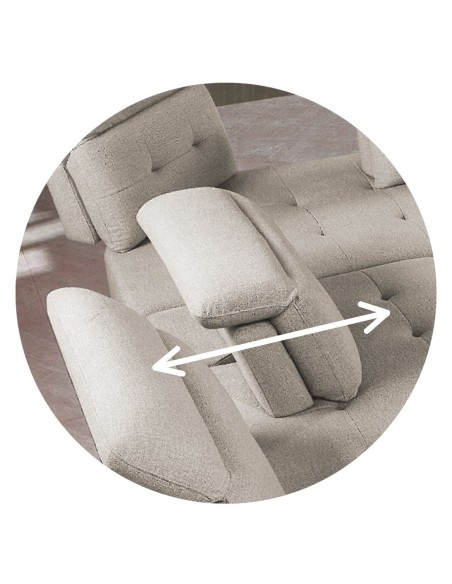 SELBY Left Facing Corner Sofa Fabric Beige