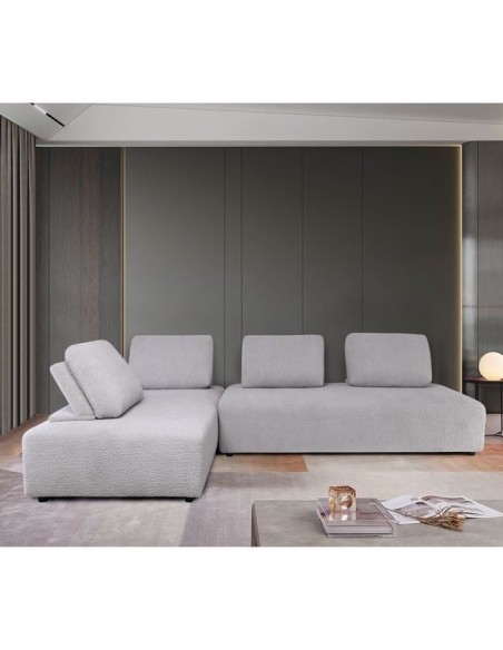 BRISTOL Multifunctional Corner Sofa Fabric Light Grey