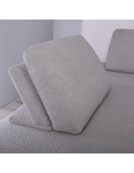 BRISTOL Multifunctional Corner Sofa Fabric Light Grey