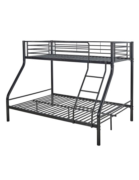 DOUBLE Deck Bed (140x190+90x190)cm Metal Black