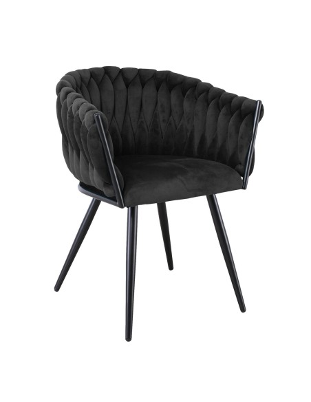 VERDI Armchair Metal Black-Fabric Velure Black