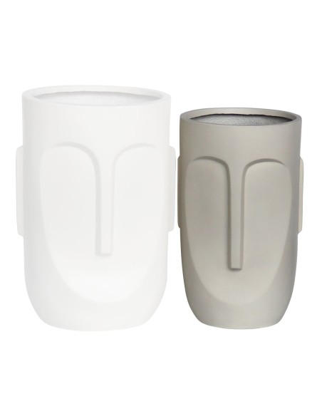 FLOWER POT-TOTEM Φ32x52cm, Cement Απόχρωση Sand