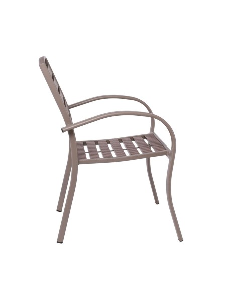 SERRANO Armchair Metal Sand Beige-Polywood Walnut