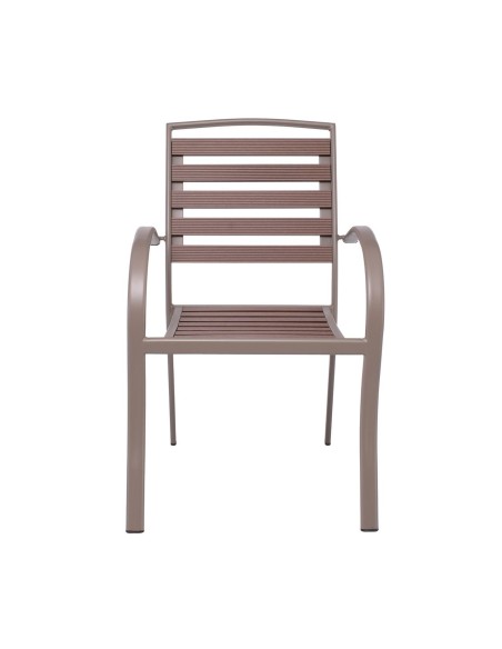 SERRANO Armchair Metal Sand Beige-Polywood Walnut