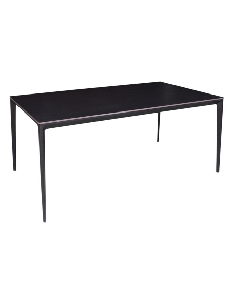 BARRET Τραπέζι Τραπεζαρίας - Κουζίνας, Alu Μαύρο, Επιφάνεια Sintered Stone Μαύρο