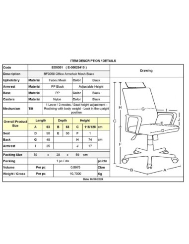 BF3050 Office Armchair Mesh Black
