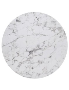 HPL Table Top D.120cm-12mm White Marble (UV)