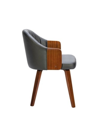 ENZO Armchair Walnut-Pu Black
