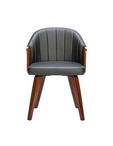 ENZO Armchair Walnut-Pu Black