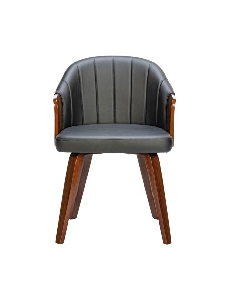 ENZO Armchair Walnut-Pu Black