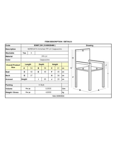 SERENATA Armchair PP-UV Cappuccino