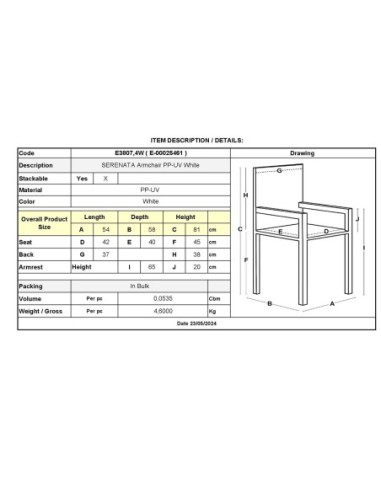 SERENATA Armchair PP-UV White