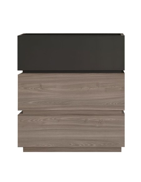 VANITY Κομοδίνο 3 Συρτάρια Αποχρώσεων Sonoma Oak & Grey, με Αποσπώμενα χρωματικά Μέρη