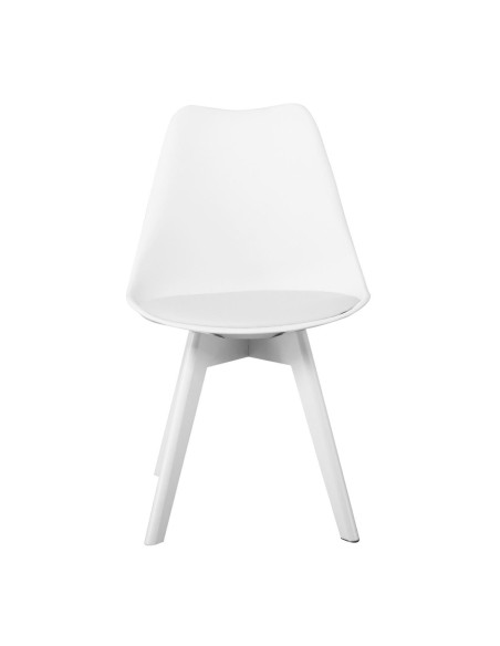 MARTIN Chair PP White-Wooden Leg White (assembled cushion)