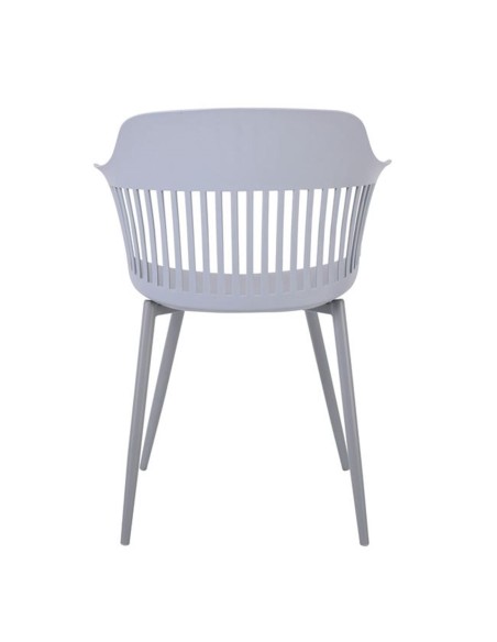 LOUISE Πολυθρόνα Μέταλλο Βαφή Γκρι, PP-UV Γκρι (εκτός συσκευασίας)