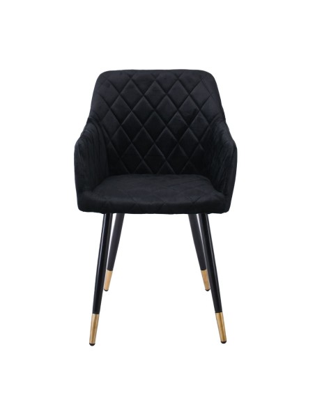 RENA Armchair Metal Black-Fabric Velure Black