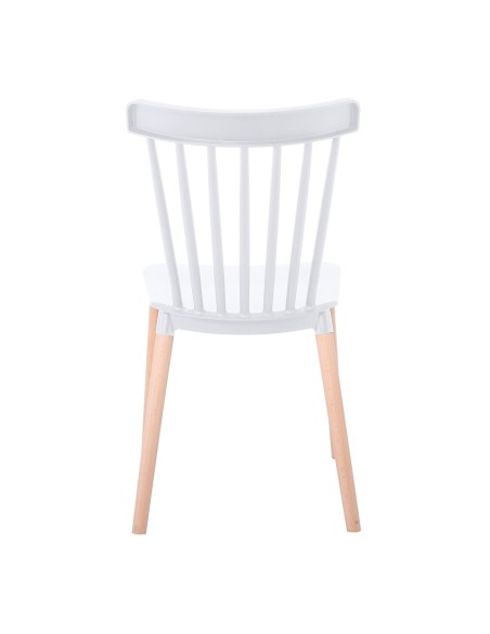LINA Καρέκλα Τραπεζαρίας - Κουζίνας, PP Άσπρο, Πόδια Οξιά Φυσικό