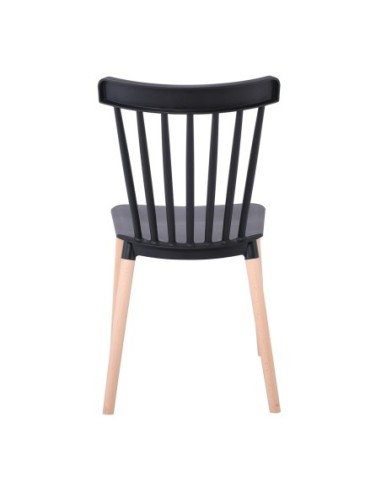 LINA Chair PP Black (Wooden Beech Legs)