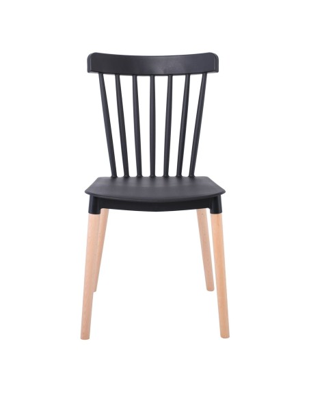 LINA Chair PP Black (Wooden Beech Legs)