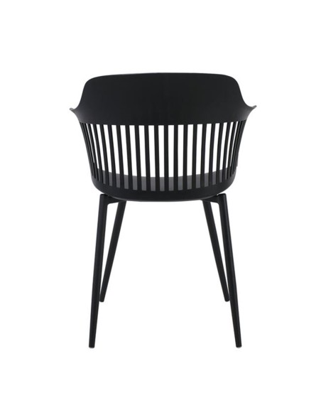 LOUISE Πολυθρόνα Μέταλλο Βαφή Μαύρο, PP-UV Μαύρο (εκτός συσκευασίας)