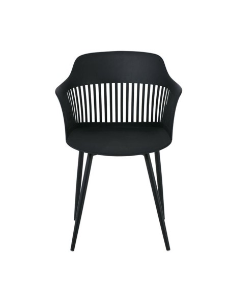 LOUISE Πολυθρόνα Μέταλλο Βαφή Μαύρο, PP-UV Μαύρο (εκτός συσκευασίας)