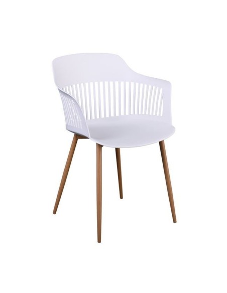 LOUISE Πολυθρόνα Μέταλλο Βαφή Φυσικό, PP-UV Άσπρο (εκτός συσκευασίας)