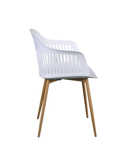 LOUISE Πολυθρόνα Μέταλλο Βαφή Φυσικό, PP-UV Άσπρο (εκτός συσκευασίας)