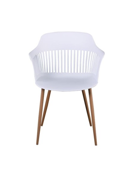 LOUISE Πολυθρόνα Μέταλλο Βαφή Φυσικό, PP-UV Άσπρο (εκτός συσκευασίας)