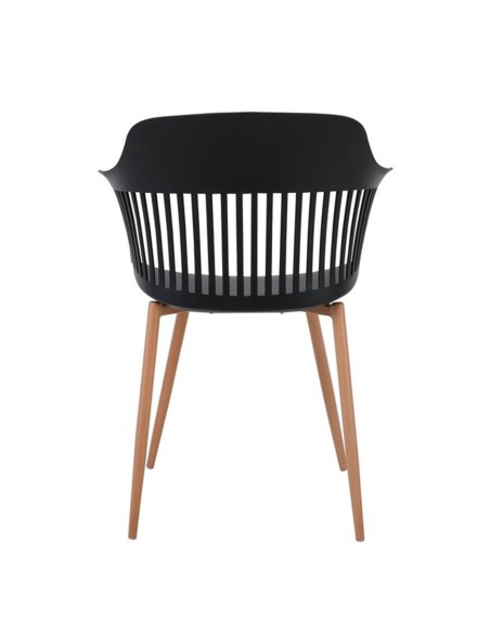 LOUISE Πολυθρόνα Μέταλλο Βαφή Φυσικό, PP-UV Μαύρο (εκτός συσκευασίας)