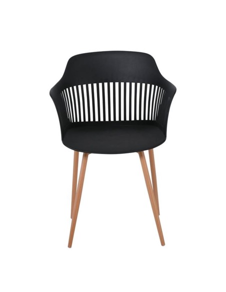 LOUISE Πολυθρόνα Μέταλλο Βαφή Φυσικό, PP-UV Μαύρο (εκτός συσκευασίας)