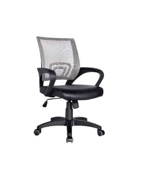 BF2101 Πολυθρόνα-Pro Γραφείου με Ανάκλιση, Γκρι Mesh - Μαύρο PU