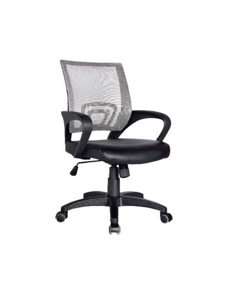 BF2101 Πολυθρόνα-Pro Γραφείου με Ανάκλιση, Γκρι Mesh - Μαύρο PU