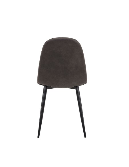 CELINA Καρέκλα Μέταλλο Βαφή Μαύρο, Ύφασμα Suede Ανθρακί