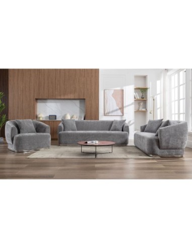 CARACAS Sofa Set (1+2+3) Grey Fabric