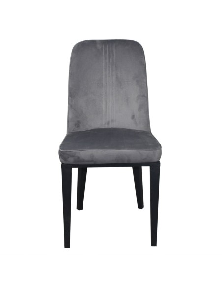CASTER Chair Metal Black Paint-Grey Velure Fabric