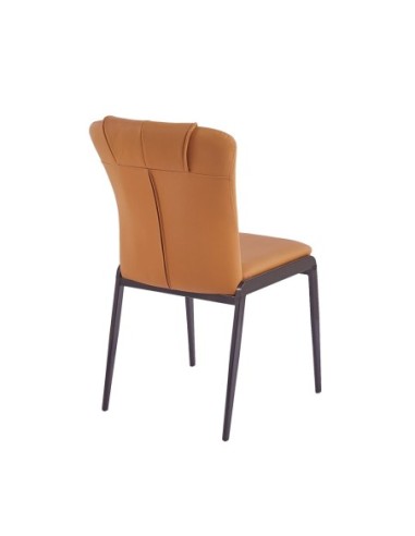 ANDRIA Chair Metal Black-Pu Orange