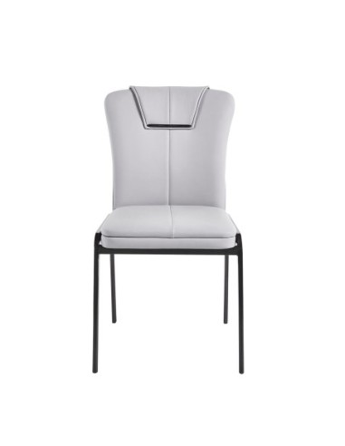 ANDRIA Chair Metal Black-Pu Light Grey