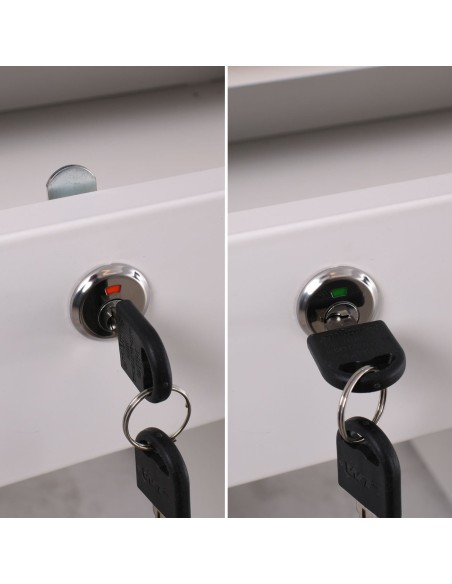 ΓΡΑΦΕΙΟ 6-Συρτάρια, Μέταλλο Βαφή Άσπρο, Επιφάνεια Απόχρωση Maple