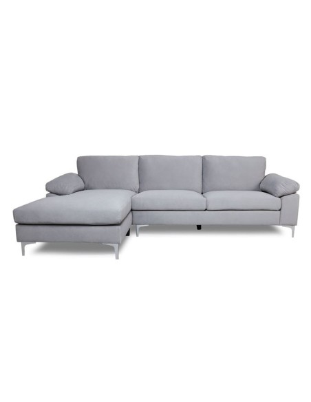 ALEX Corner Sofa Fabric Grey Velure (Right Sitting Chaise)