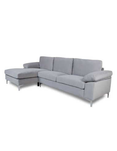 ALEX Corner Sofa Fabric Grey Velure...